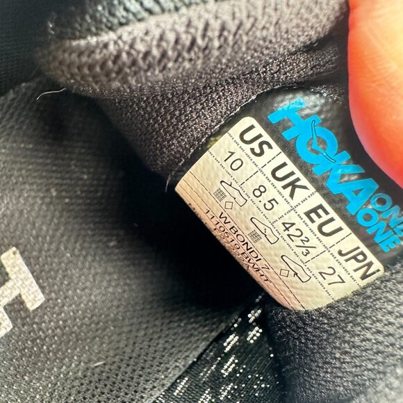 Hoka One One W Bondi 7 Women Size 10 1110519 BWHT Black White Running Shoes - Picture 12 of 13